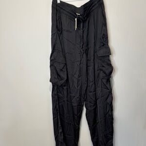 Aerie Black wide leg cargo pants